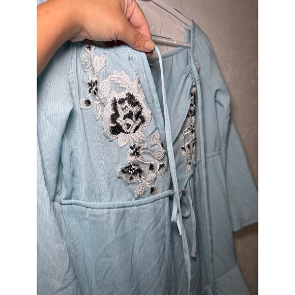 Luna Tuccini floral flowy mini dress womens small bohemian fairy boho festival - Picture 3 of 9